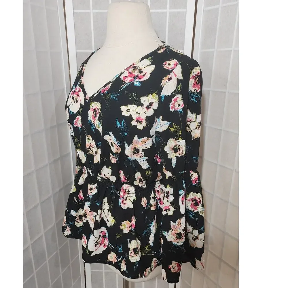 Fashion to Figure FTF Women’s V-Neck Long Sleeves Blouse Top Shirt Size: 0X (12) - Picture 4 of 7